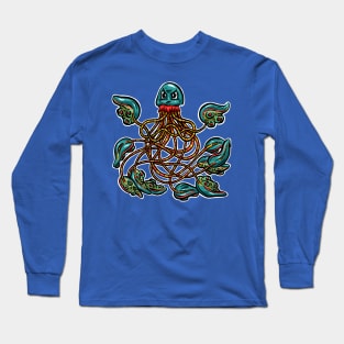 Cute Octopus Tentacle Logo Illustration Cartoon Character Grumpy Long Sleeve T-Shirt